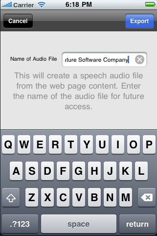 Text-to-Speech Web Reader for iPhone