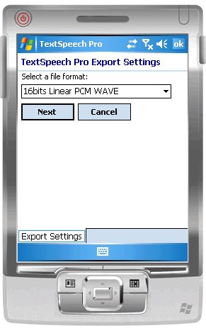 TextSpeech Pro for Windows Mobile Professional (Pocket PC)